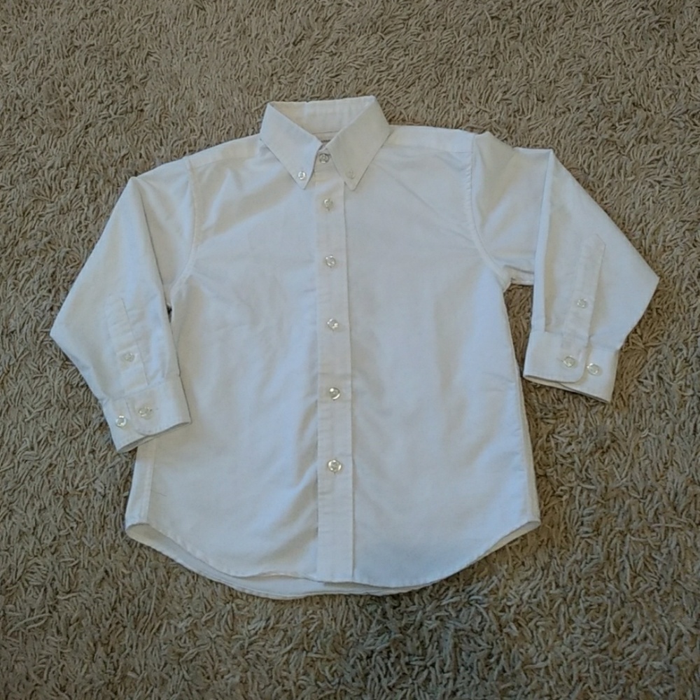 White Long Sleeve Button-Down Collared Shirt